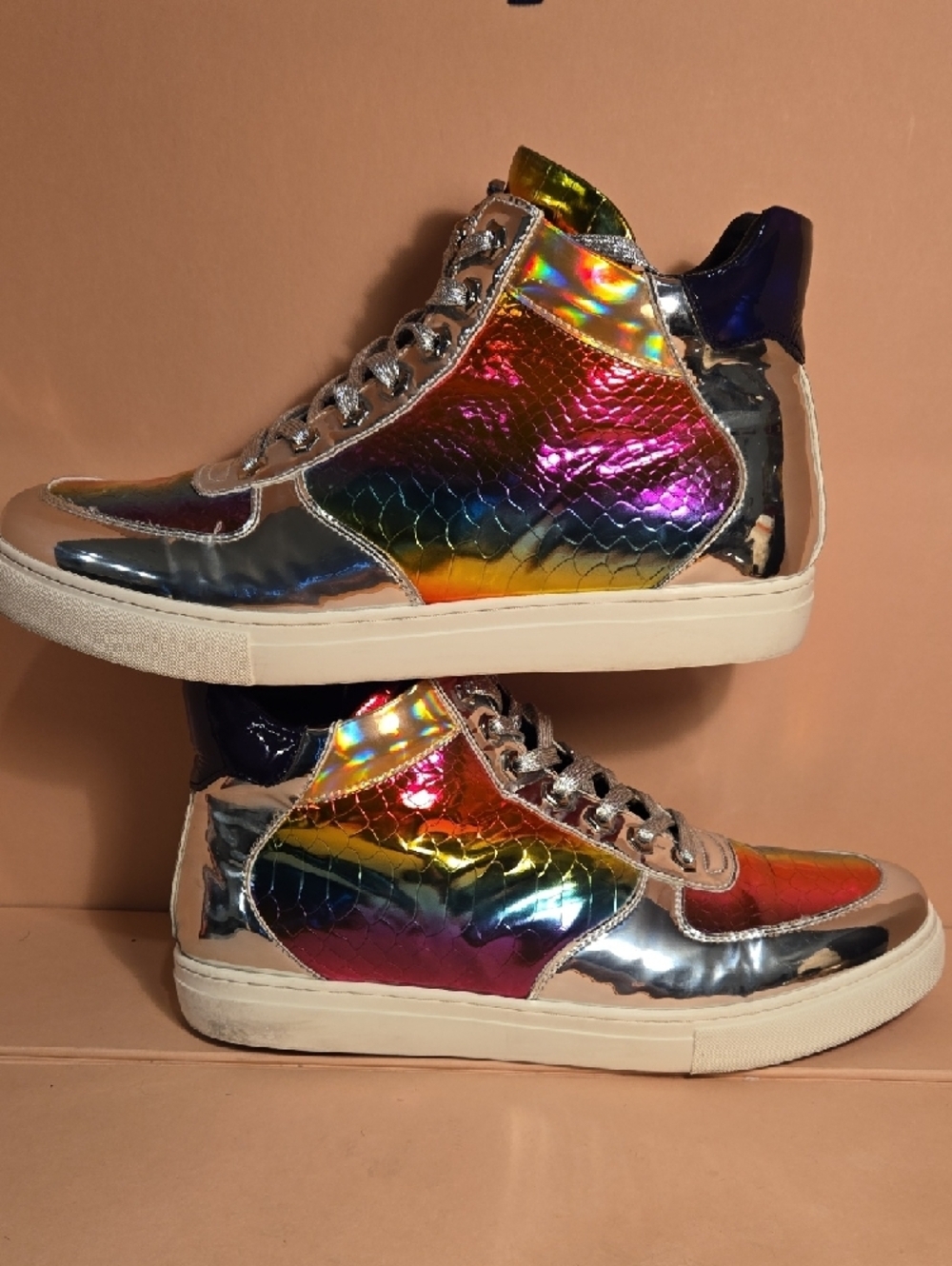 F-I2384 Multi Color Lace up High top Sneaker Encore by Fiesso - Picture 7 of 13
